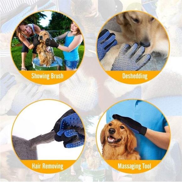 NEW Dog pet grooming mitts gloves for washing grooming massage deshedding B83 - Picture 4 of 4